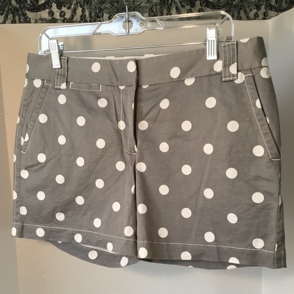 J. Crew Pants - J Crew gray shorts with white polka dots